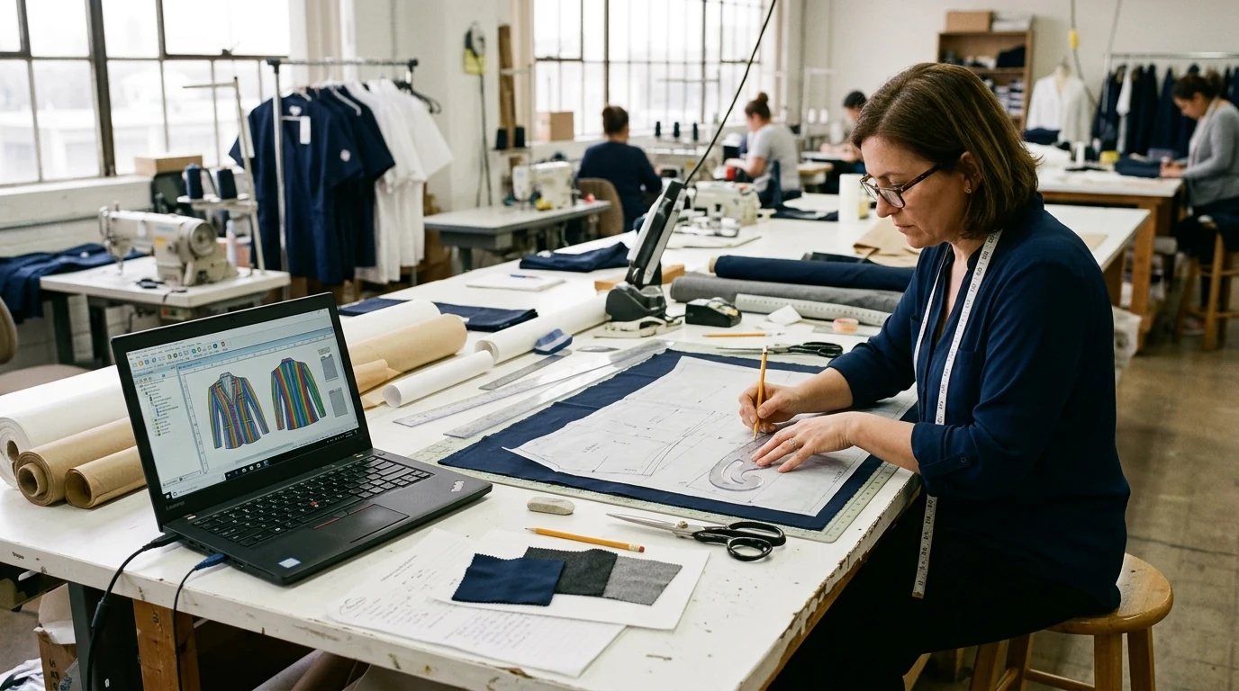 CAD pattern development and uniform fabric sampling