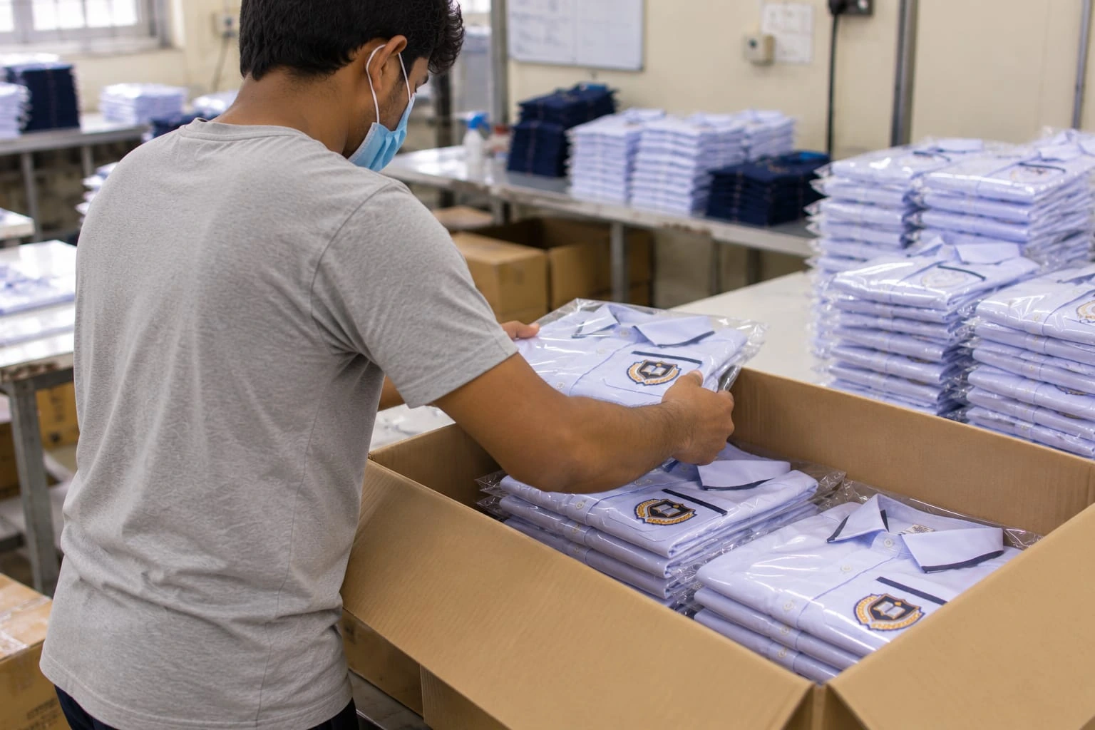Garment finishing, quality inspection and carton packing