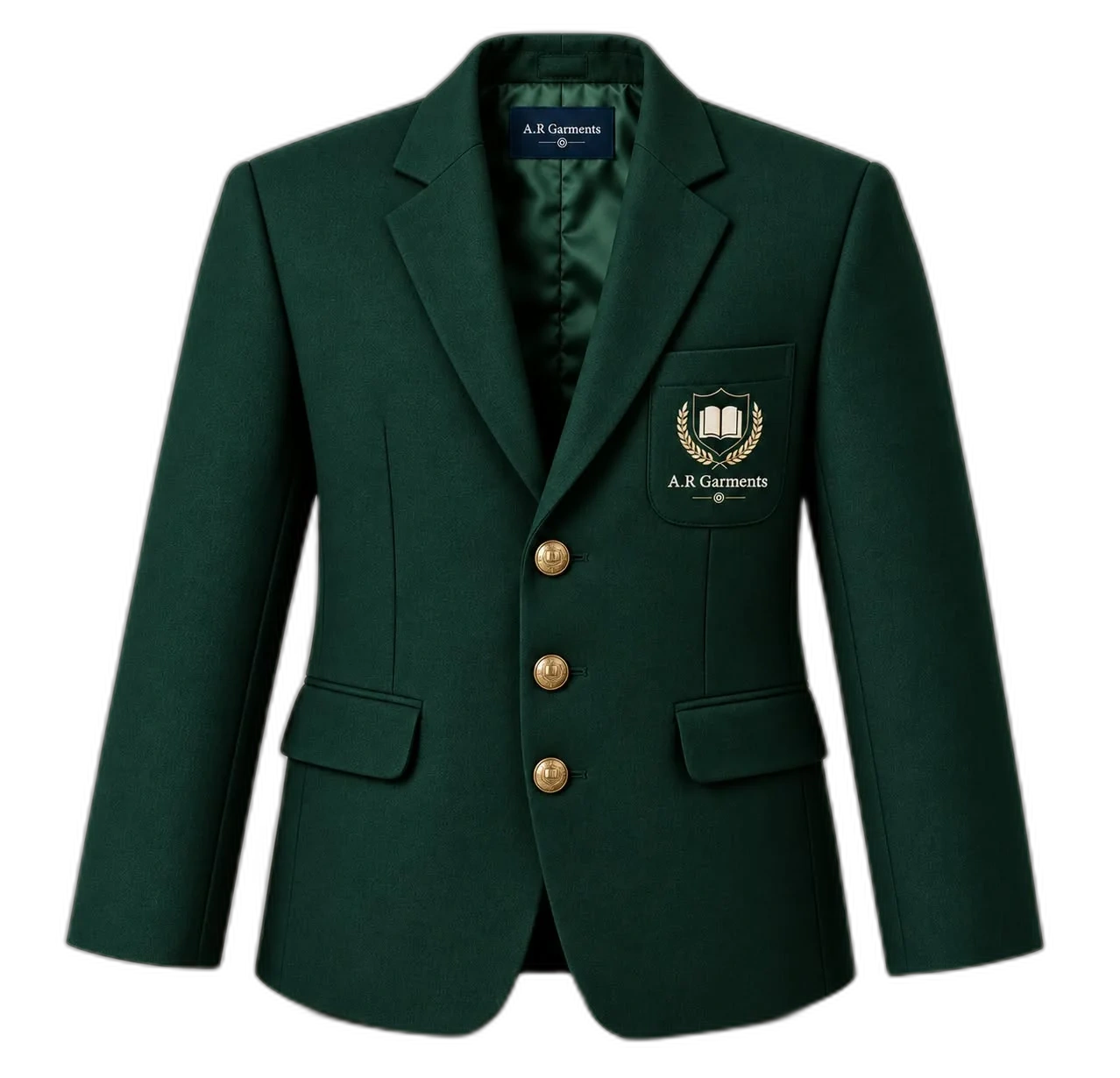 Bottle-Green Brass Button Blazer
