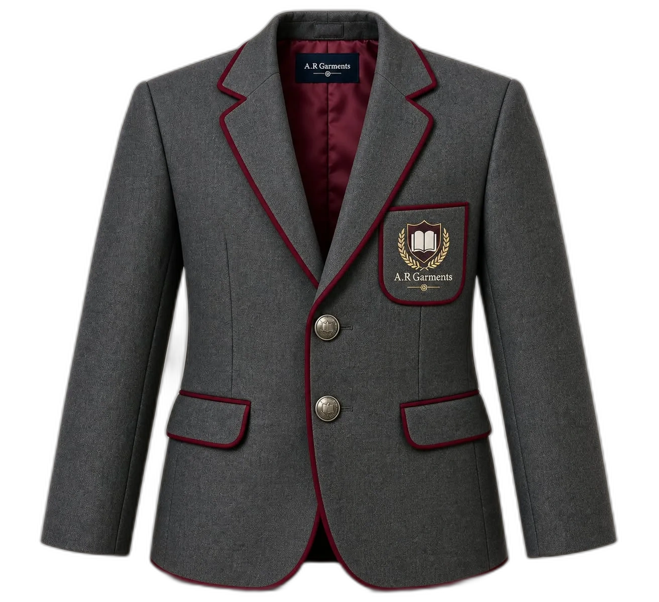 Grey Piped School Blazer