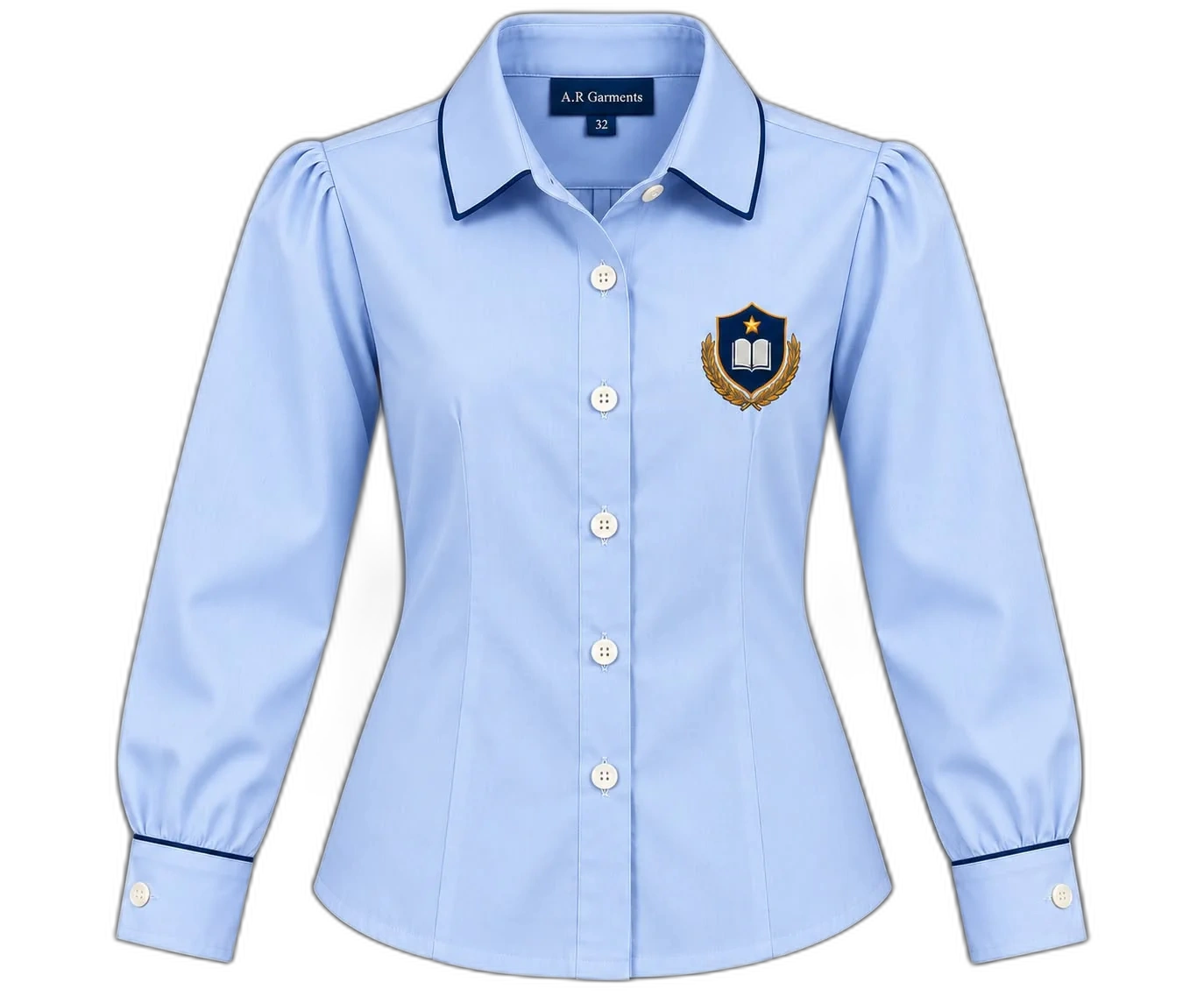 Powder-blue blouse