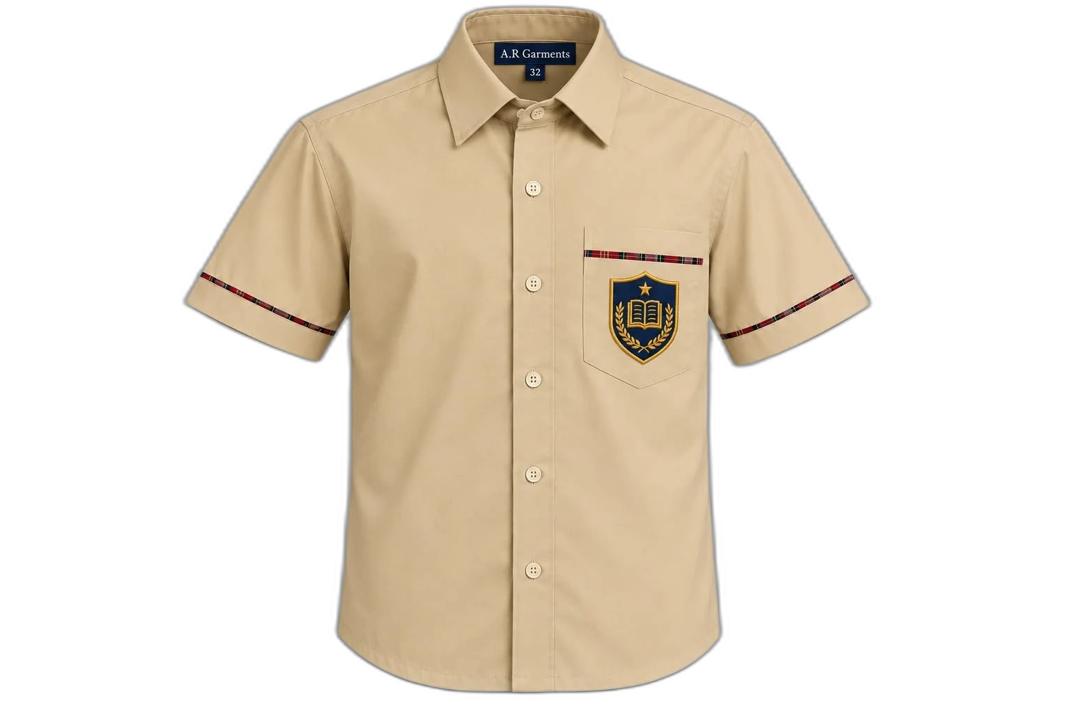 Khaki Half-Sleeve School Shirts