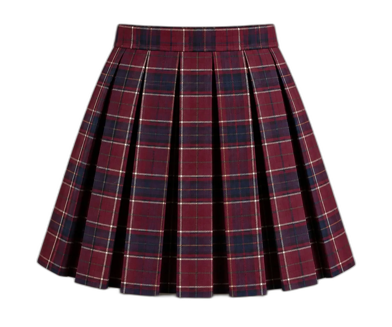 Burgundy tartan skirt