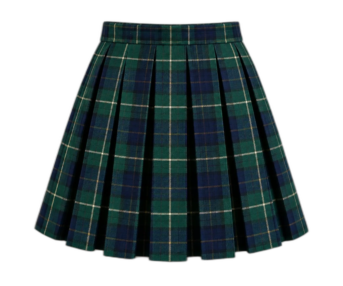 Navy box-pleat skirt