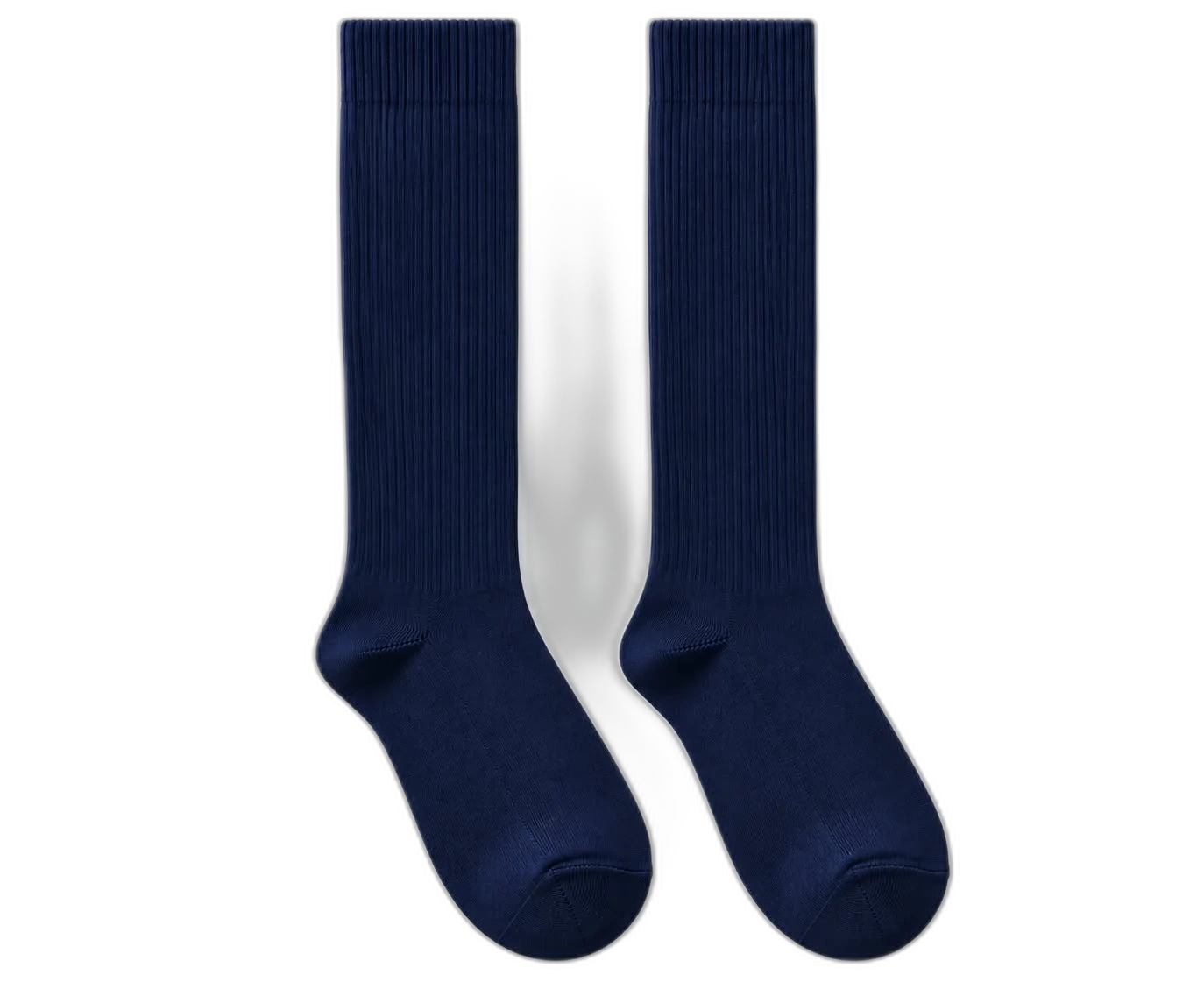 Navy knee-high socks with grey bands