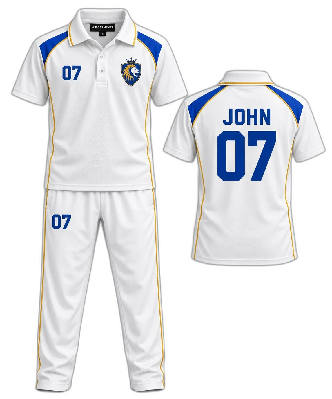 White Teal Cricket Whites