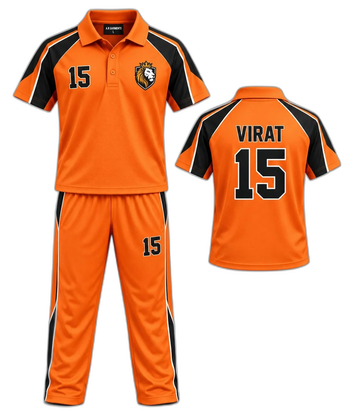 Orange Velocity Cricket Shirt